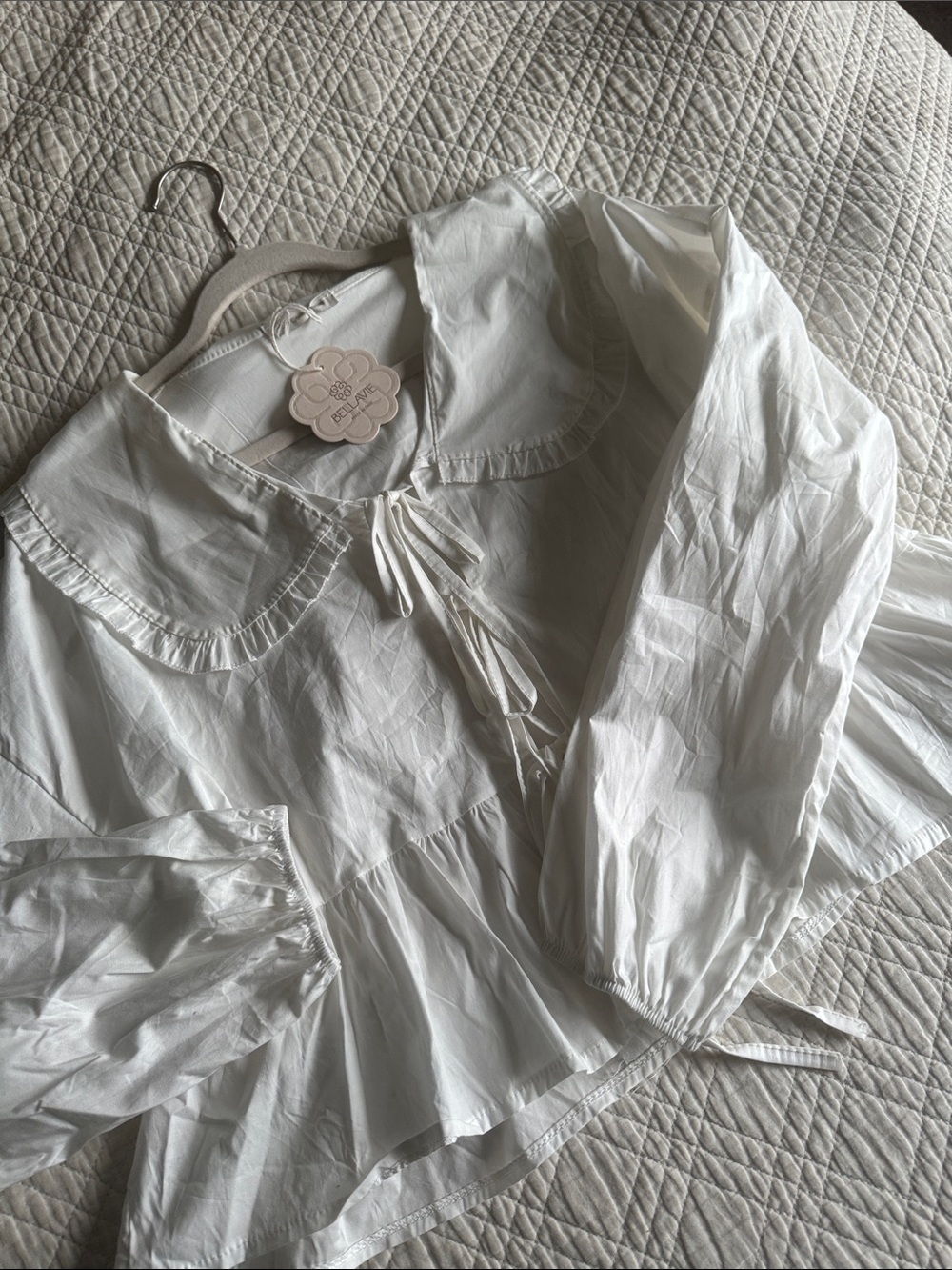 Cotton Tie Front Italian Made Blouse